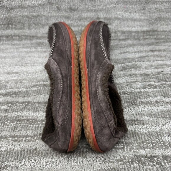 LL Bean Mountain Men\'s Brown Suede Fleece Lined Slipper Scuffs Size 11M